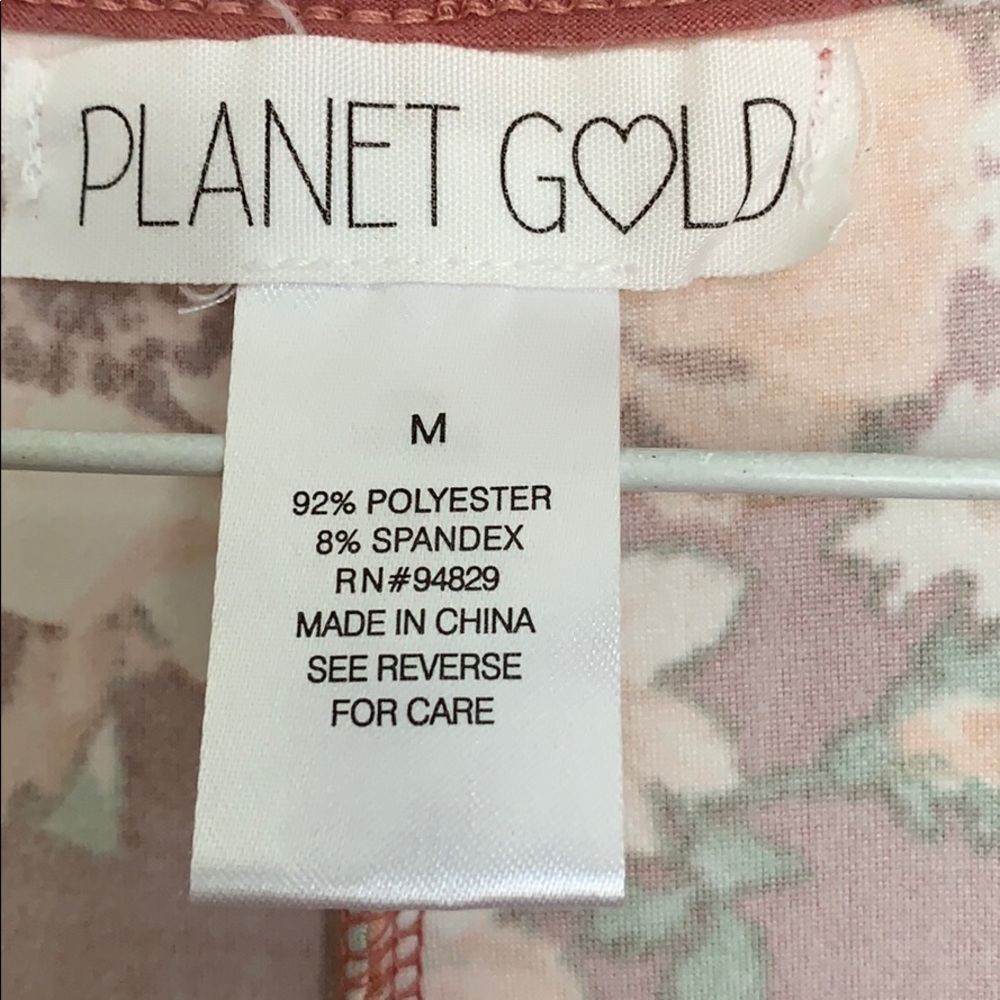 Planet Gold Cold Shoulder Dress Mauve Floral SZ M - Picture 4 of 4